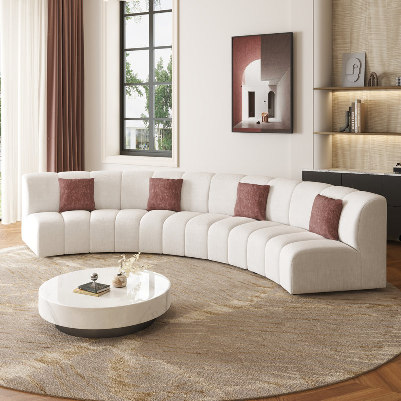 179" Modern Curved Sectional Sofa with Cushion