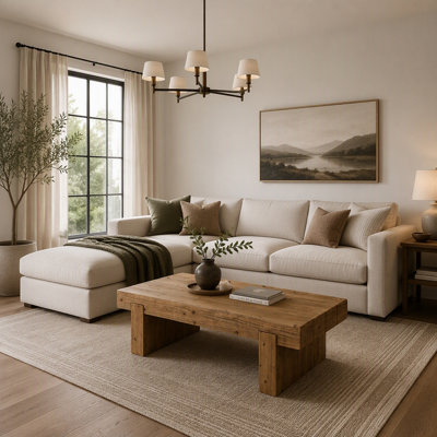Table basse en bois massif avec un design global