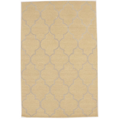 Alora Oriental Beige Trellis 5 x 8 Hand-Tufted Modern Rug