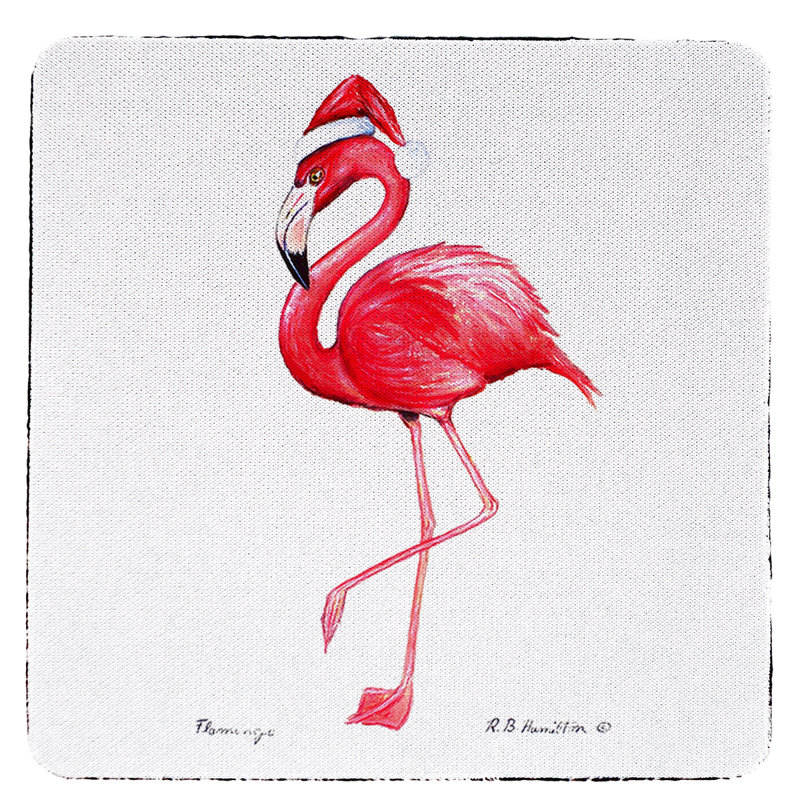 Sous-verre flamant rose père noël Tuttle