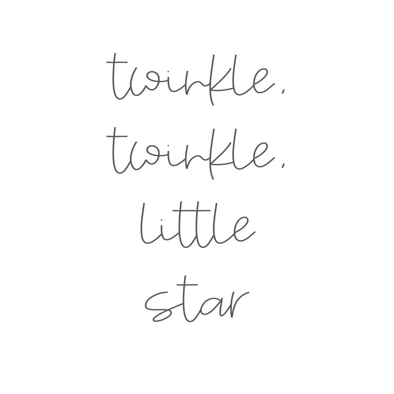 « Twinkle Twinkle Little Star », H 18 po x l 12 po