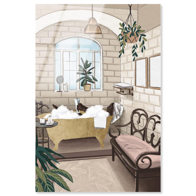 «Bathtime Lounge», reproduction d'art tendance sur toile par Art Remedy