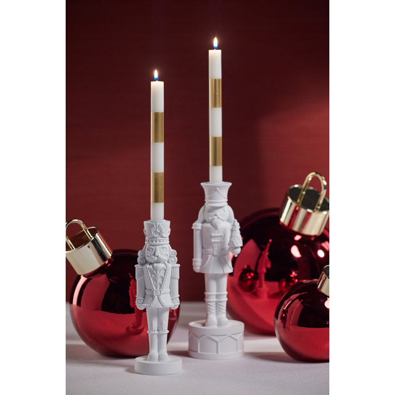 Resin Tabletop Candlestick, 12" H x 4" W x 4" D