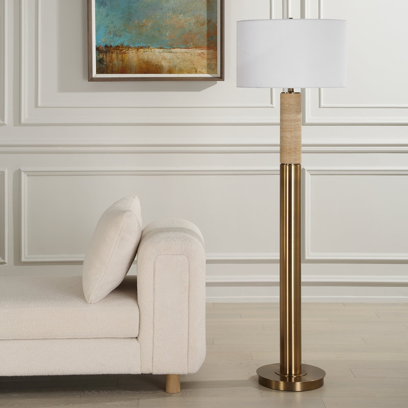 Lampe sur pied en travertin Parez