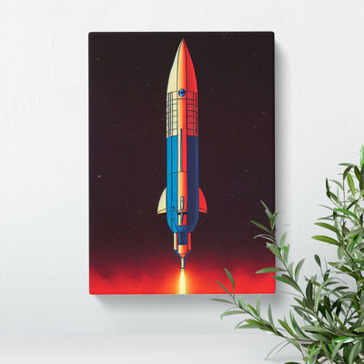 The Splendid Spaceship Rocket - Wrapped Canvas