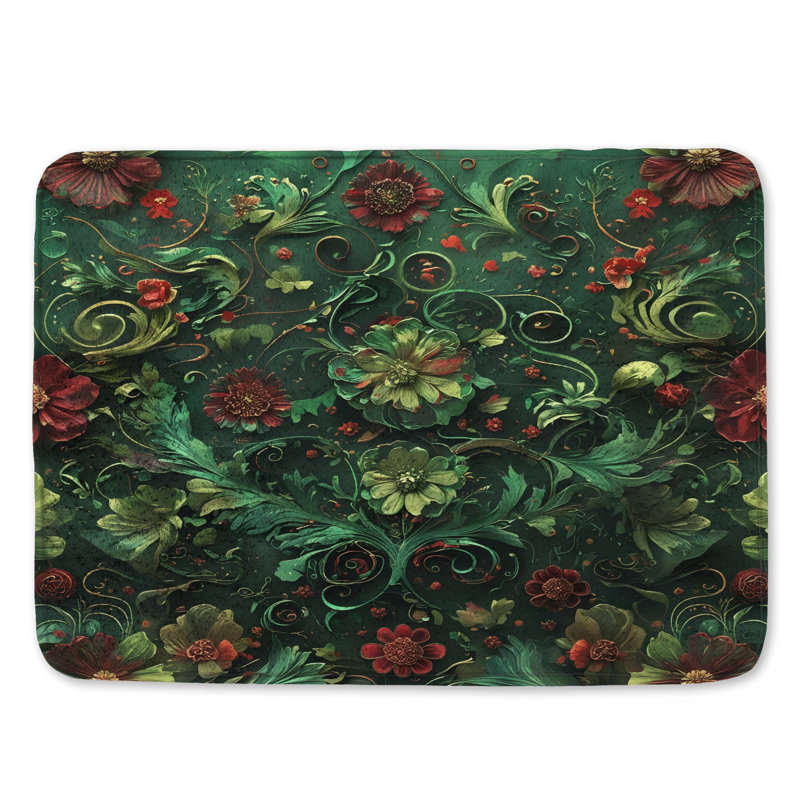 Tapis de bain floral floral, 24in W x 17in L