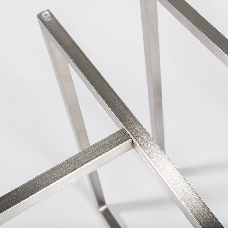 Table de salle à manger Wadley, Acier inoxydable brossé, L 36 po x l 36 po