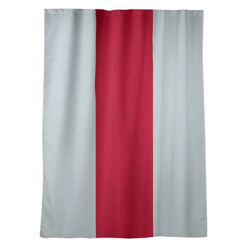 Mississippi Rebellion Sateen Room Darkening Curtain Single Panel, Silver/Red/Silver
