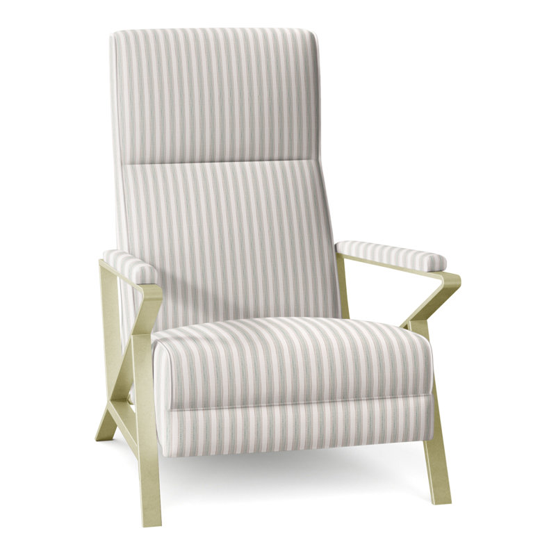 Infinity 28.25" Wide Manual Standard Recliner, Brushed Brass, Perigold Piccadilly Stripe Ash