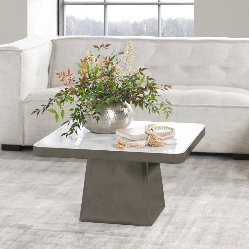 Far Marble And Metal Square Coffee Table