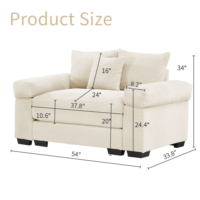 Canapé 54 po Cloud, Beige