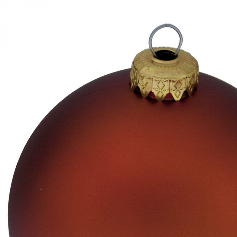 10cm Bauble, Copper Orange Satin