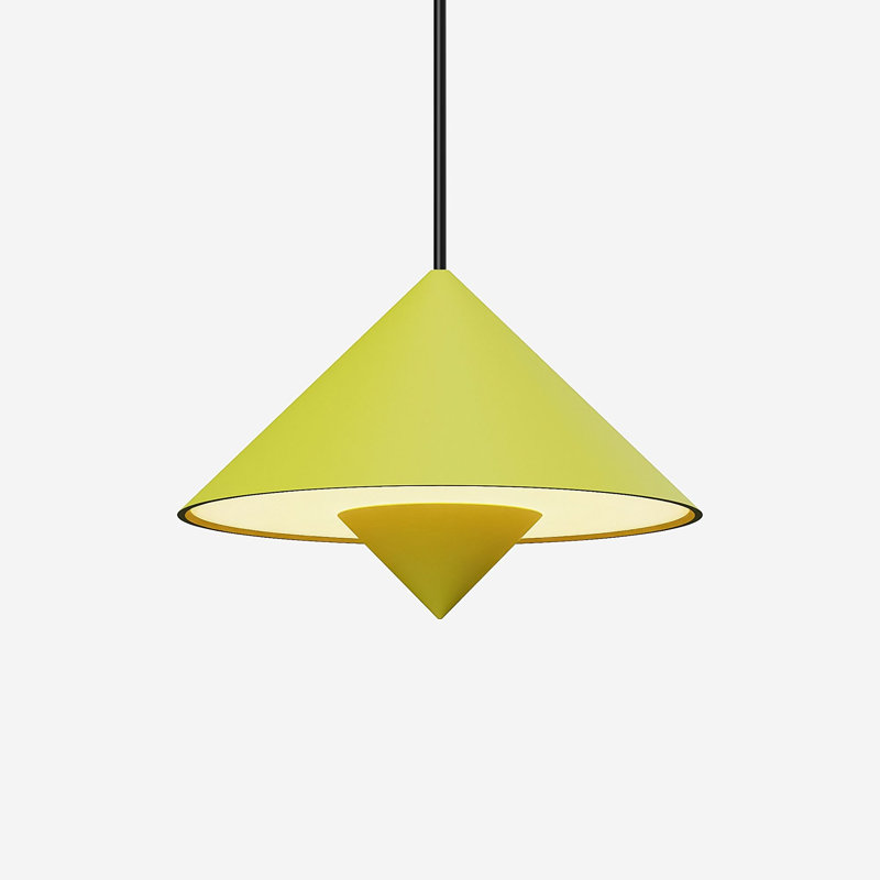 Jai Pendant Light, 14'' H x 9.84'' W x 9.84'' D, Walnut, Black