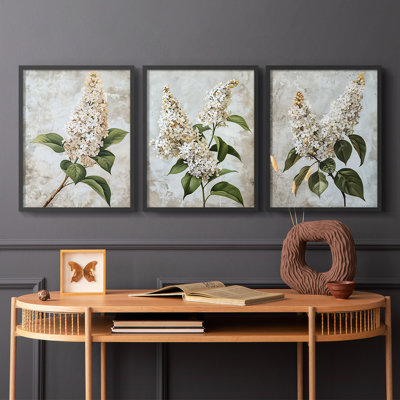 Floral Study  Series  LXXXIV  -Set Of 3 Framed Giclee Prints -Ready to Hang