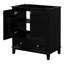 Base d'armoire de salle de bain noire 30 po, armoire en bois massif et planche, portes et tiroir, multifonction, tablette réglable, assemblage requis noir, fonctionnel requis-402366330