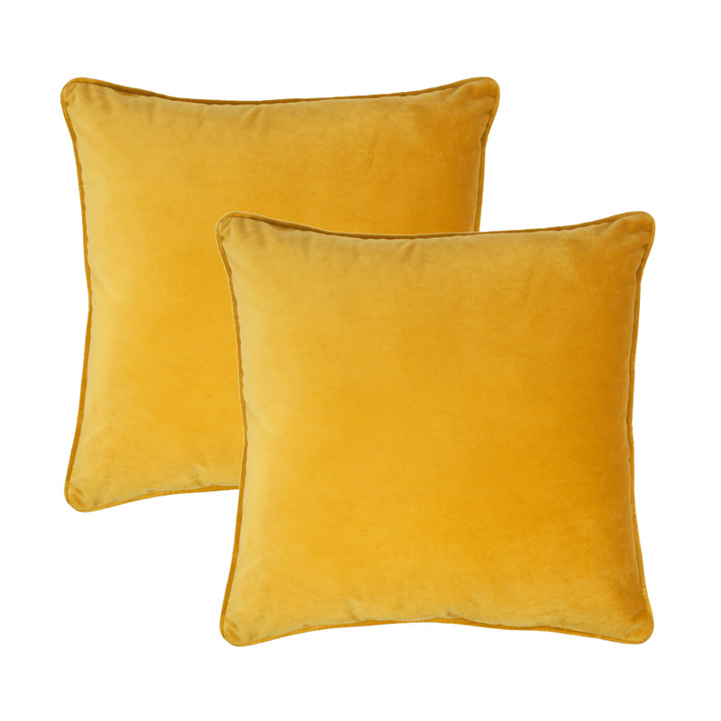 Velvet Reversible Throw Pillow, Ochre  Gold, 20" x 20"