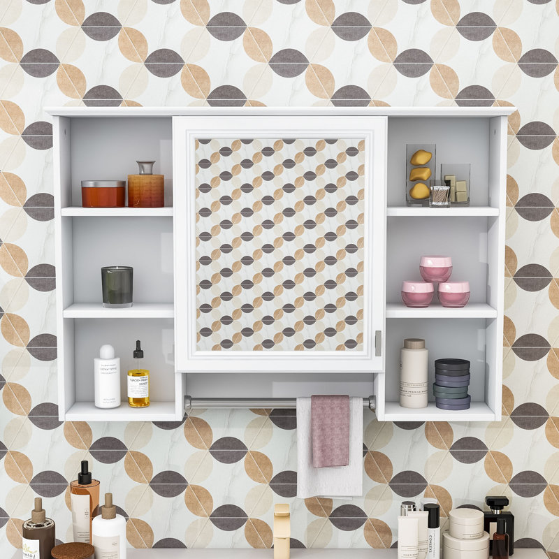 Armoire de salle de bain murale 3-en-1 avec tablette réglable et miroir haute définition, Blanc