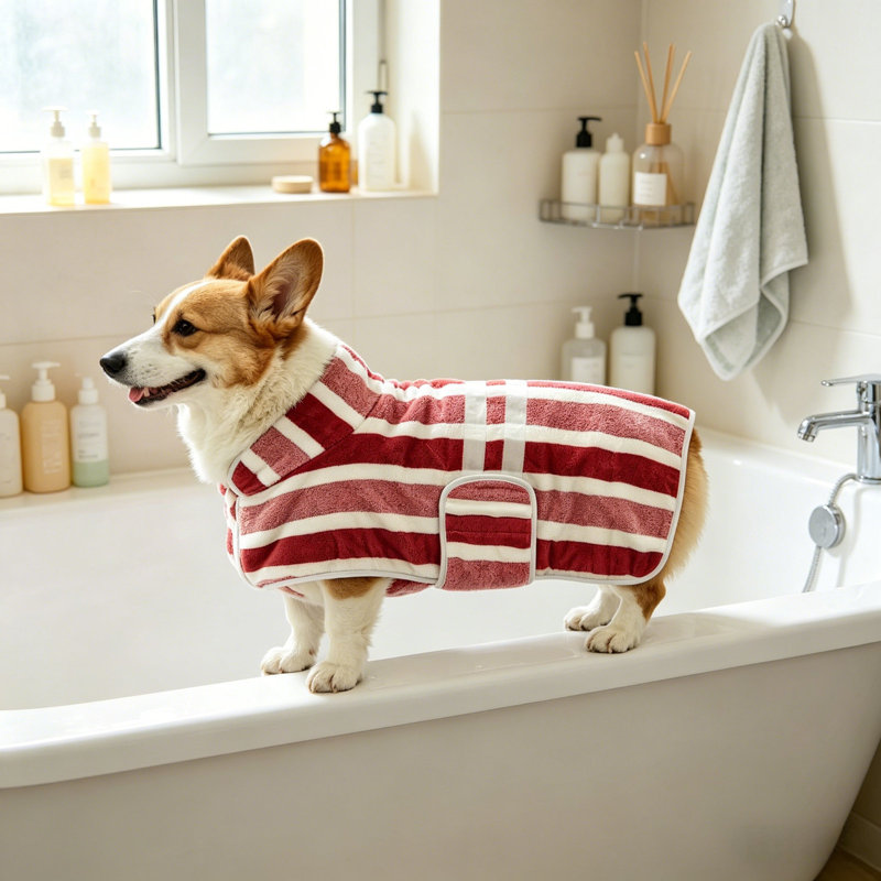 Serviette de bain en molleton épaissi absorbant pour chien, Wexl
