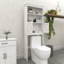 Étagère de rangement pour salle de bain à 2 niveaux avec 2 portes et armoire de rangement en bois
