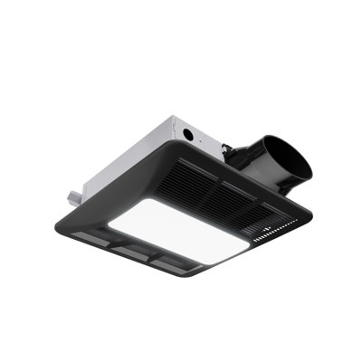 ANZZI 100 CFM 1.5 Sones Super Quiet Square Grill Ceiling Mount Sturdy 27 Watt Bathroom Exhaust Fan With Built-In Humidity Sensor And Light In Metal Finish