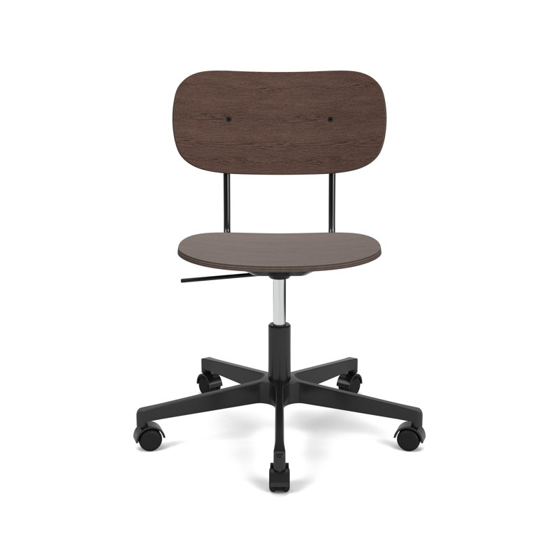 Co Swivel Task Chair, Dark Stained Oak/Black