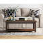 Table basse brune moderne 48 po, finition whisky, aulne noueux 48 po, teinte rustique massif et placage