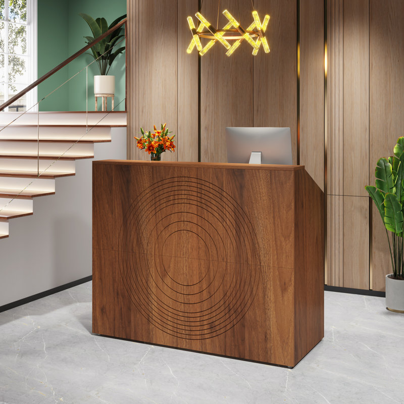Bureau de réception en bois, Marron foncé