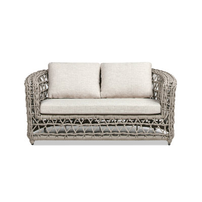 Crellen 63.5 " W Curved Metal Loveseat with Cushions