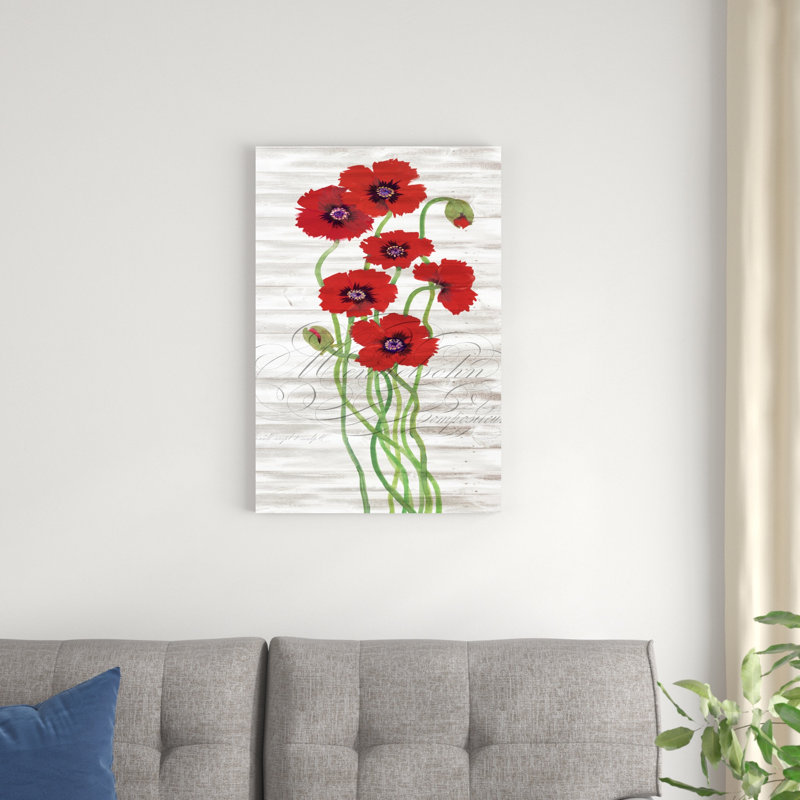Panneau rouge coquelicot II, H 30 po x l 20 po