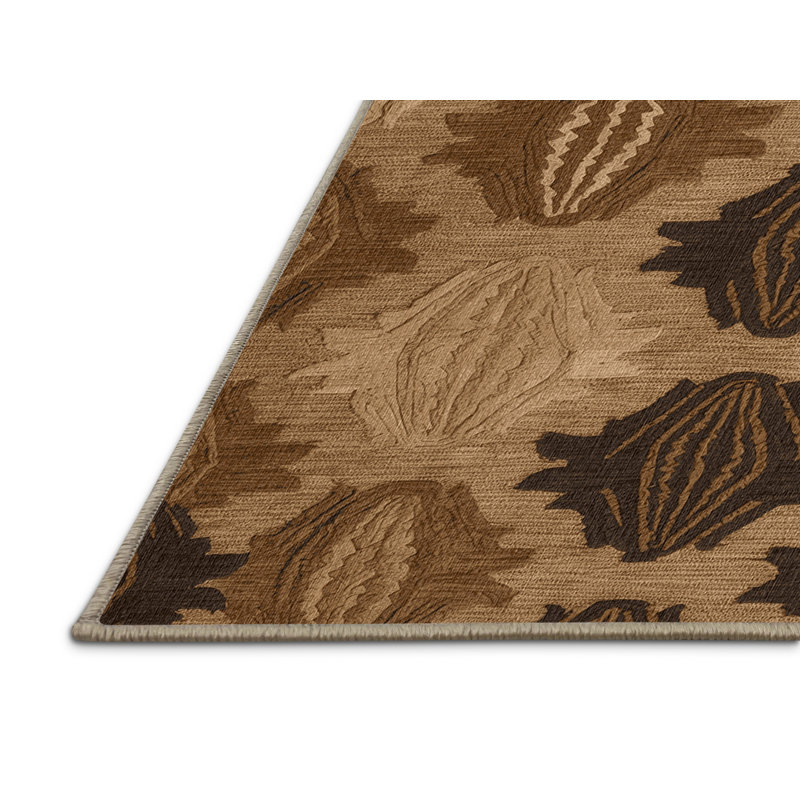Washable Kukui Nuts Hawaiian Area Rug, Rectangle 4' x 6'