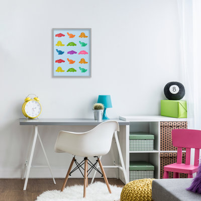 Giclée encadrée de bonbons de dinosaures colorés, conception par Lish Creative