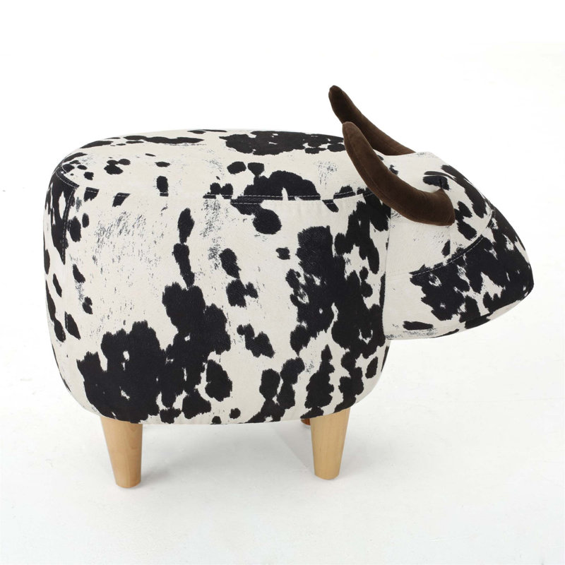 Charmant repose-pieds en velours en forme de vache pour enfants, parfait pour les sièges ludiques et confortables dans les chambres de bébé et les chambres à coucher