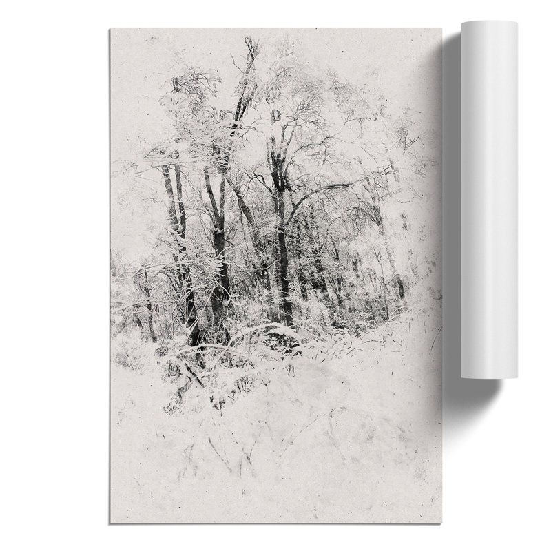 Winter Forest Watercolour - Frameless Print, 84cm H x 59cm W x 0.1cm D