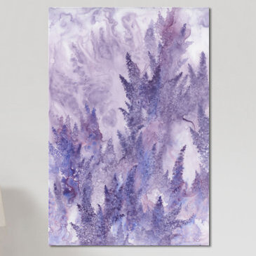 « recréant luxuriant », impression sur toile, H 26 po x l 18 po x P 1,5 po, Pas de tapis, Toile tendue
