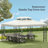 2-Tier Ventilated Rectangle Replacement Canopy Top, 13.1 x 9.84 ft, Crisp White Polyester