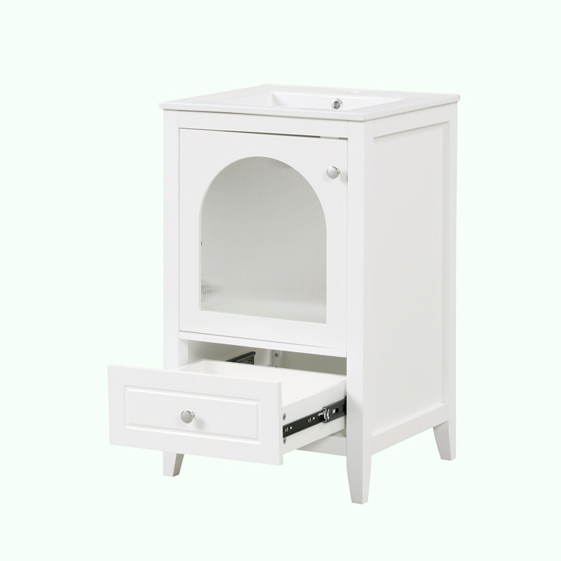 Meuble-lavabo de 20 po avec lavabo, Blanc