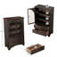 Armoire de rangement vitrée à porte en verre 52,17 "avec 2 tiroirs et tablette réglable, solutions de rangement spacieuses-1779190222