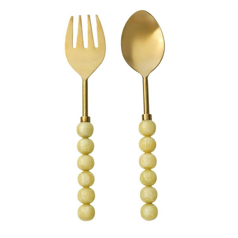 Rathlin Butter Salad Server Set, Yellow