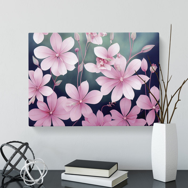 Cheerful Flowers - Wrapped Canvas Print, 35cm H x 50cm W x 3cm D