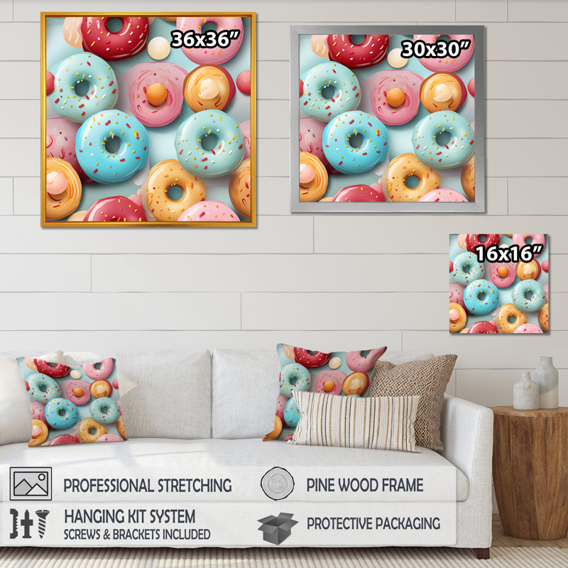 «Rose Donut Kithchen», art mural, H 36 po x l 36 po x P 1,5 po