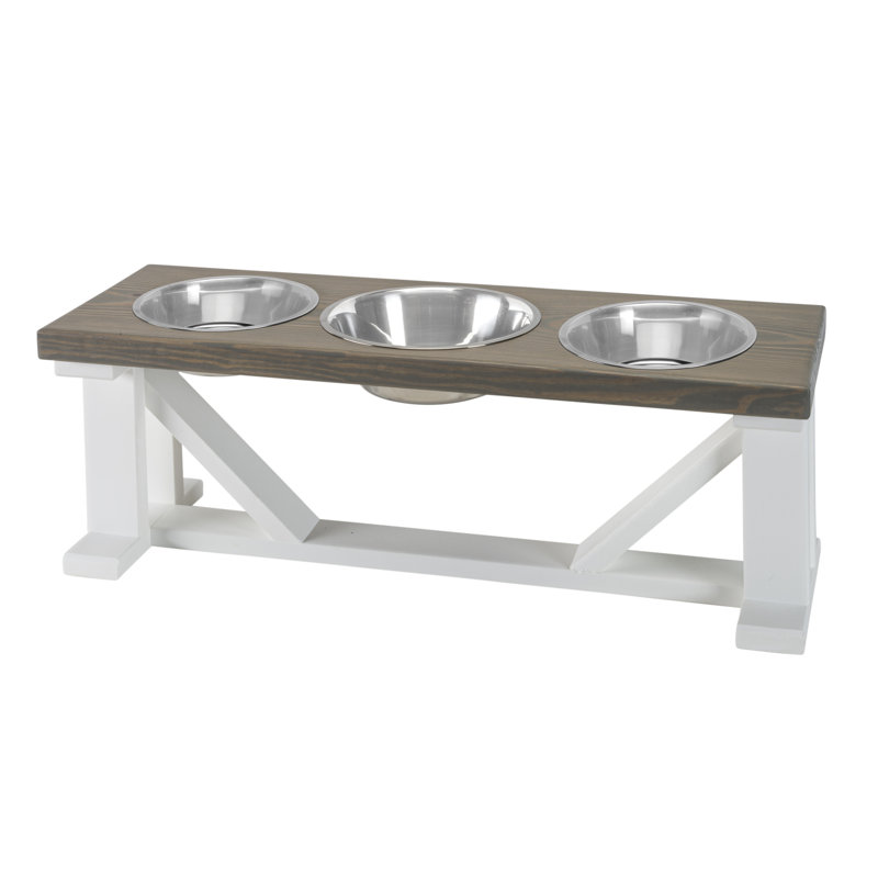 Elevated Feeder, 12", Gray/White