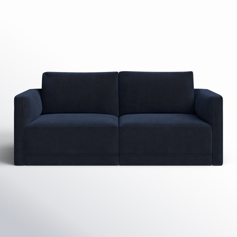 Deirdre 74'' Velvet Loveseat, Navy Velvet
