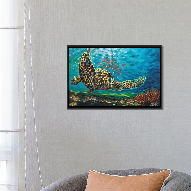 « deep sea naged sea i », reproduction d’impression sur toile tendue, H 18 po x l 26 po x P 1,5 po, Toile avec cadre noir