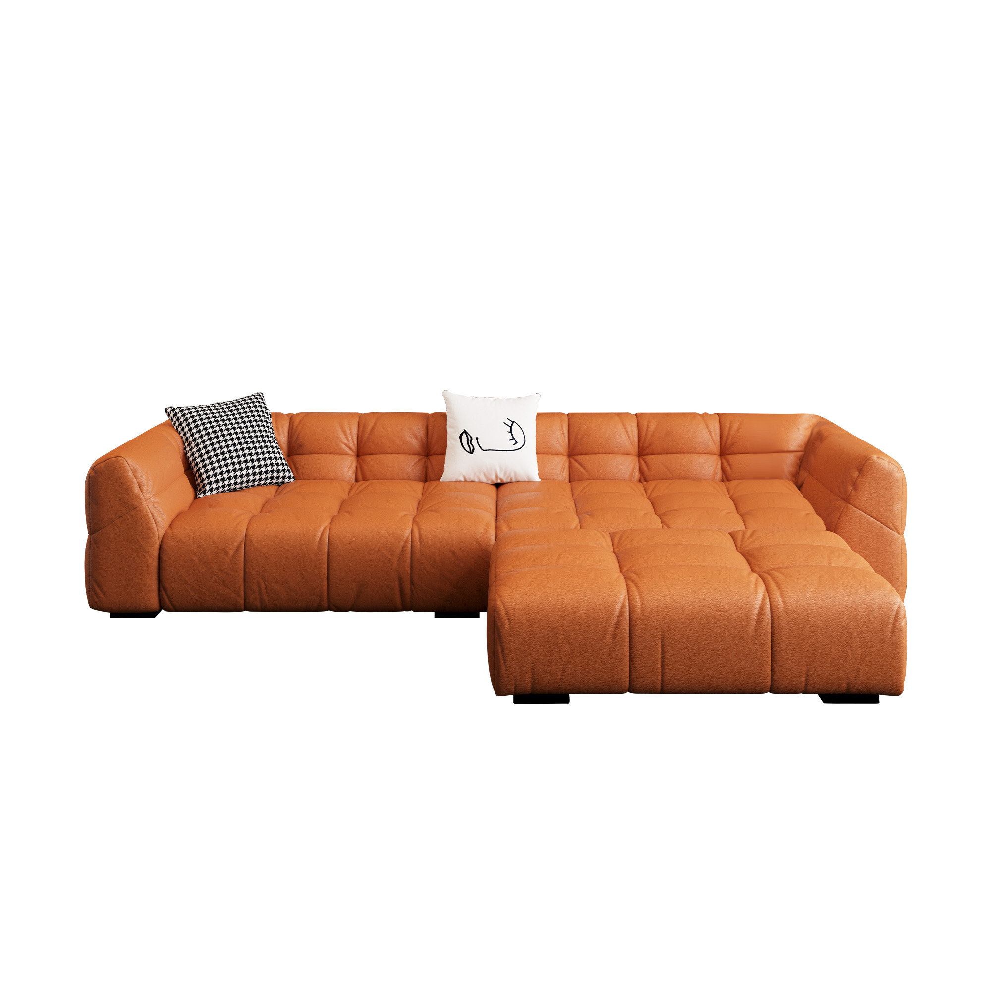 Orren Ellis 3 Piece Upholstered Leather Sectional For Living Room orren-ellis-3-piece-upholstered-leather-sectional-for-living-room
