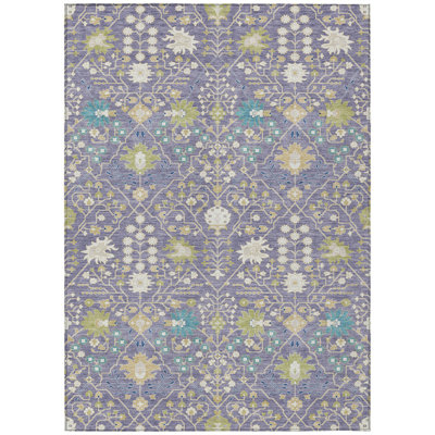 Elara Purple Washable Indoor-Outdoor Rug - 