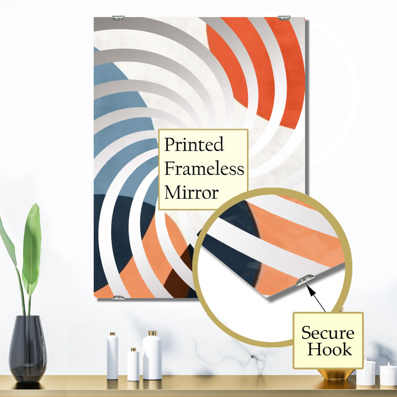 Martineau - Miroir mural abstrait minimaliste, 32 po x 24 po