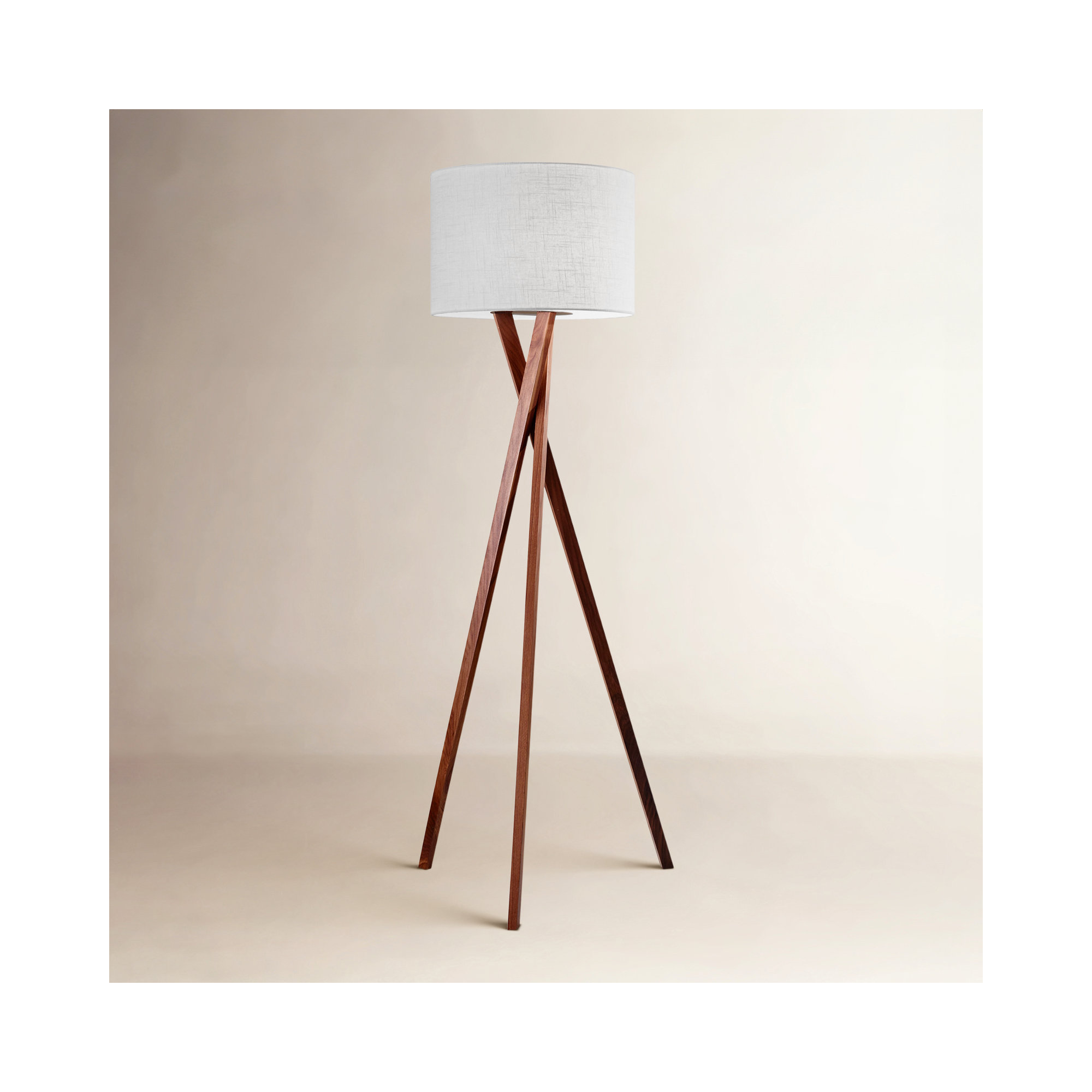Harcourt 63'' Solid Wood Floor Lamp, Light Walnut
