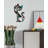 Cat Metal Wall Decor, Iron Wall Hanging for Cat Lovers, Colorful Mid-Century Geometric Retro Wall Sculpture for Living Room Bedroom Kitchen Office, 13.77 x 9.84 in