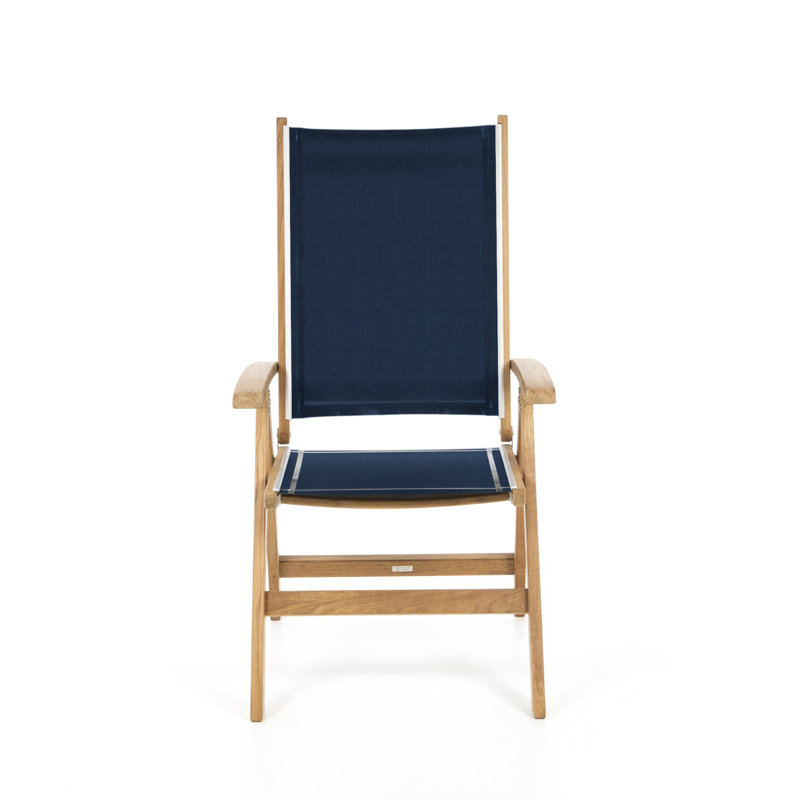 St. Tropez Outdoor Teak Dining Chair, Blue