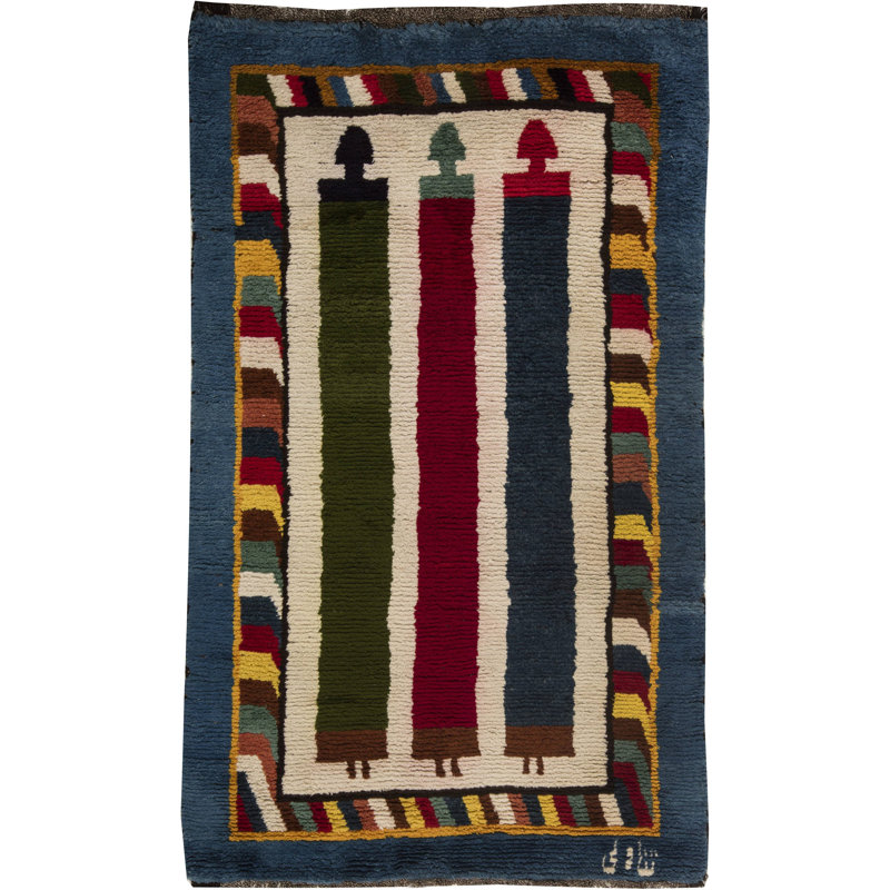 Vintage One-of-a-Kind Rectangle 5'7" X 9'1" Hand Knotted Area Rug